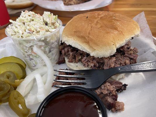 Texas Chopped Brisket Sandwich