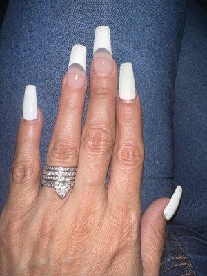 Mixed French Manicure & Solid White Nails