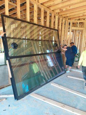 8x10 windows  installed 16 feet up on a house in spring