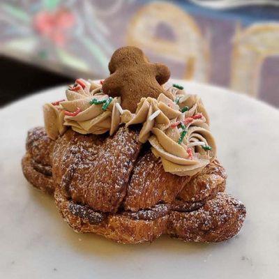 Gingerbread twice baked croissant