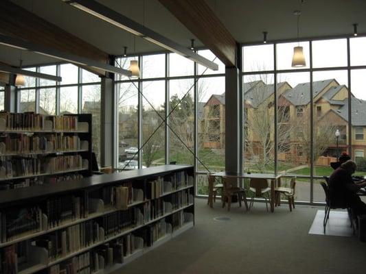 This is the opposite wall of the library, looking at typical newer Clackamas area apartments.