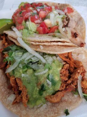 Taco al Pastor and Taco de Pollo Asado