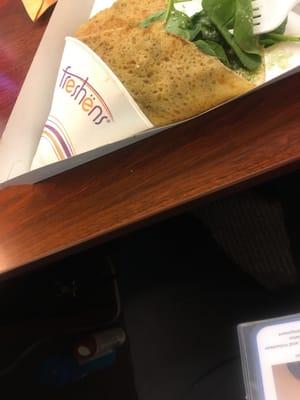 Chicken pesto crepe with spinach