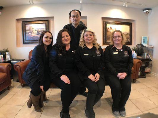 State Avenue Dental Dr. Chang and front office staff