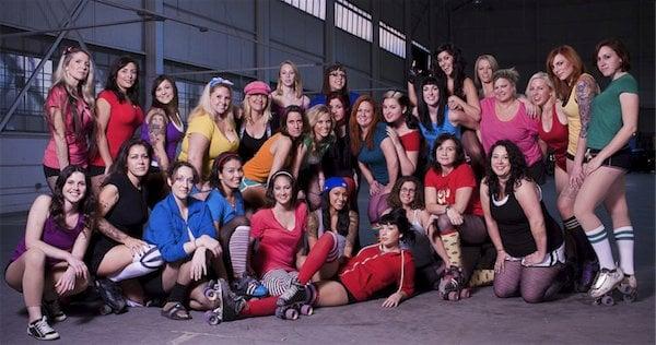 partial league photo from the Women's Flat Track Derby Association website!