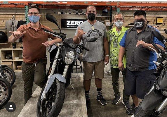 Come see Ben (Left) our Zero Electric Motorcycle Expert!