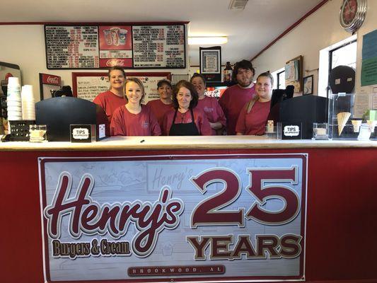 Henrys staff celebrating 25 years in business