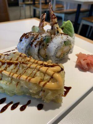 Fried Spicy Crab Roll and Spicy Shrimp Tempura Roll