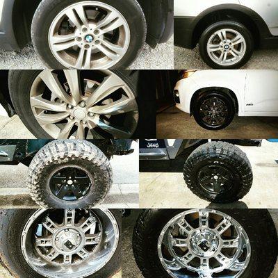 Before and after of polished wheels!