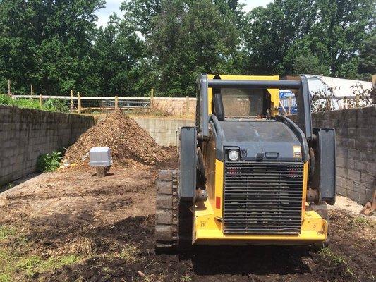 Our first day building a compost pile in VA in July 2015