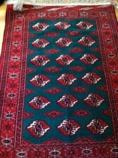 Bokhara rug, very old, but beautifully preserved with our cleaning.