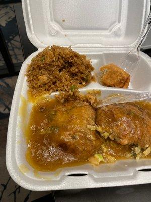 Shrimp egg foo young lunch special