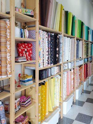 We have over 1500 bolts of fabric in our little shop