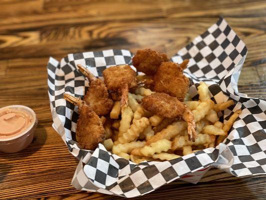 Prawns and fries