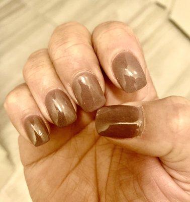 My beautiful brown color dip gel winter nails