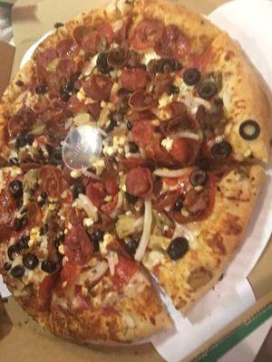 The WORKS pizza