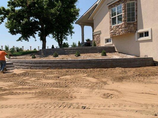 This, this was a project that we installed a retaining wall and sidewalks