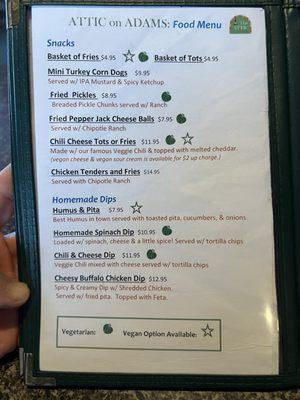 Food menu