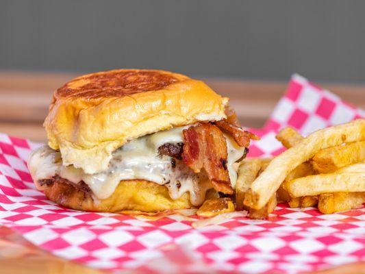 The Cowgirl - Two American Wagyu Patties, Bacon, White American Cheese, Horseradish Aioli