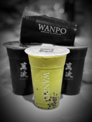 Matcha Latte and Grass Jelly Drink @whaevaeats