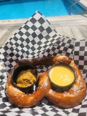 Pretzel with beer cheese