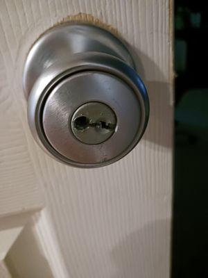 The lock needed to drilled/broken to get into room.. The cost was never mentioned or we would have declined $185 to drill!