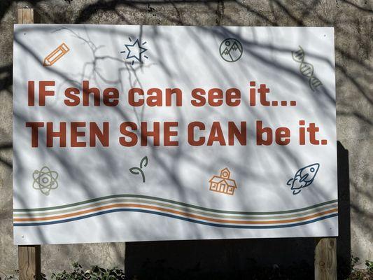 A nice series of pictures and signs promoting women in STEM