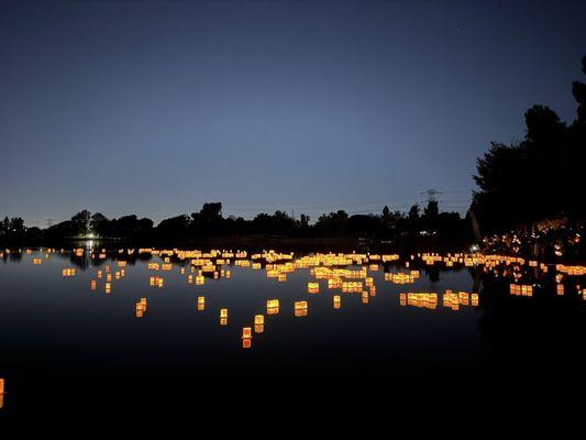 Lake with lanterns