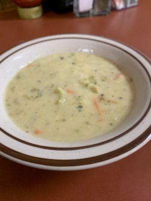 Cream of broccoli soup.