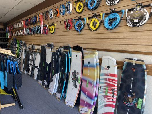 During the summer season we have a large selection of wake boards and wake surf boards!