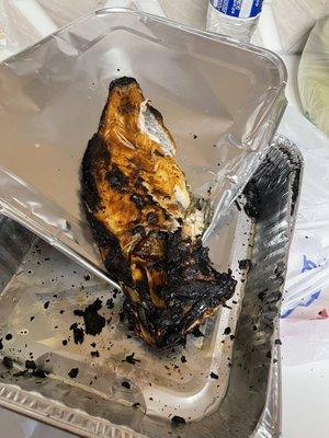 Burnt fish