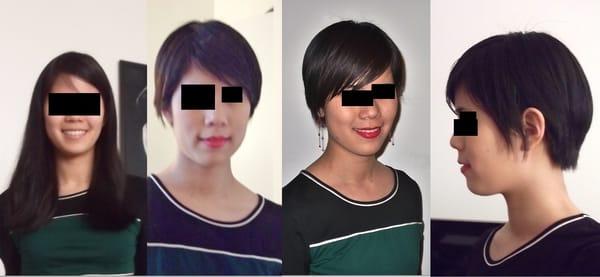 from long hair to pixie cut thanks to my stylist Nanako