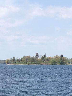 An old isolated castle in an island