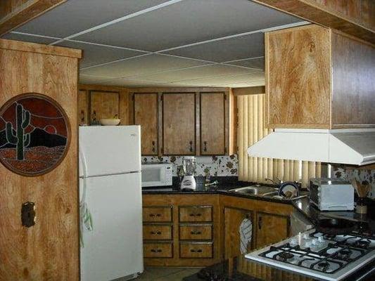 before photo of mobile home kitchen remodel