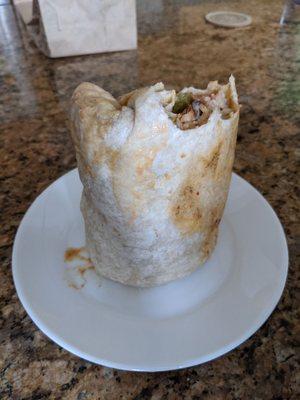 Fat burrito stands on its own