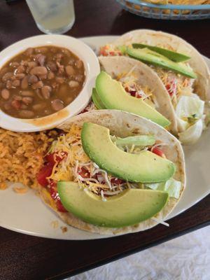 Taco plate with chipotle pineapple chicken as the protein. I added the .