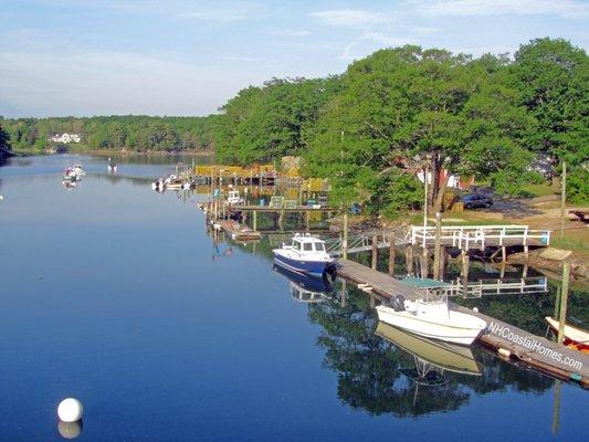 Slack tide on Sagamore Creek near our home in Portsmouth. Slack tide is that brief moment when the tide is turning to go out or come in.