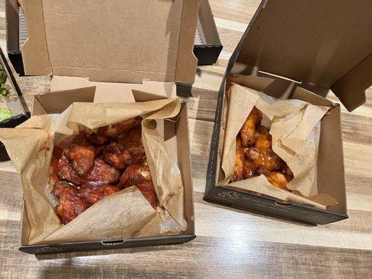 Spicy BBQ (left)  Mango Habanero (right)