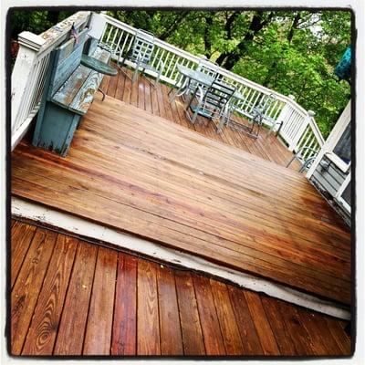 Deck is pressure washed. Boy was it dirty.