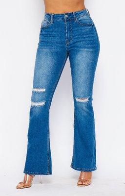 Bell Bottom Jean in Medium Denim - clothing store