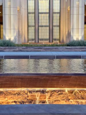 Water Feature at the red Cliffs Utah Temple in Red Cliffs, Utah