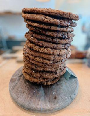 Chocolate chip cookie stack.