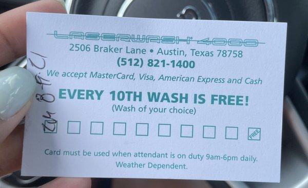 you even get the 10th wash for free!