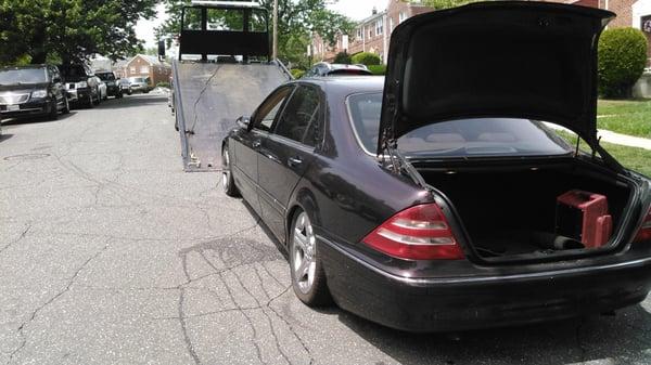 Towing Mercedes Benz, with deflated air bags