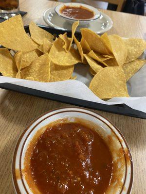 Chips and WARM salsa