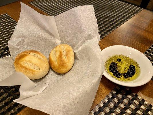 Complimentary bread with balsamic and olive oil. So good!