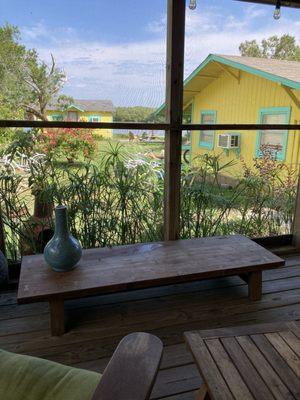 View from screen in porch Penelope cottage