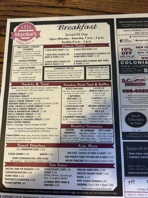 Breakfast Menu