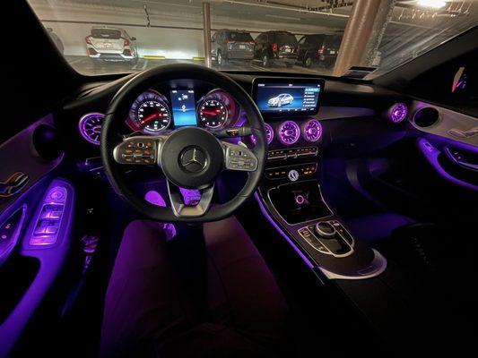 Install Ambient Lighting Kit for 2016-2022 Mercedes Benz GLC 300, C 300