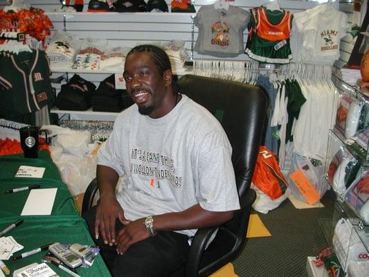 Legendary safety Ed Reed in store for an autograph session in early 2002.